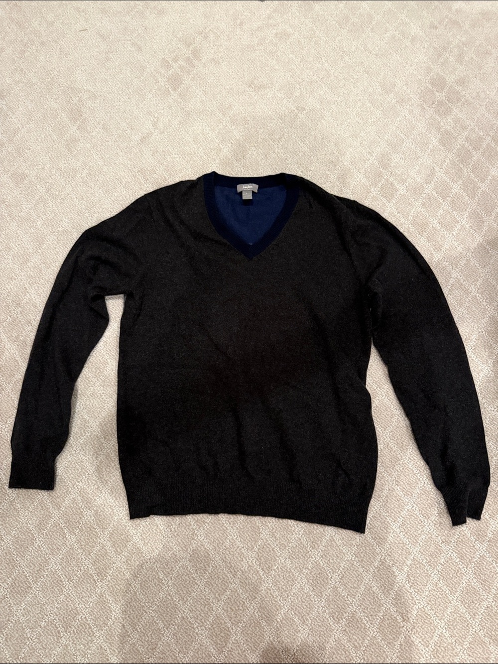 Neiman Marcus Cashmere Color Block V-Neck Sweater